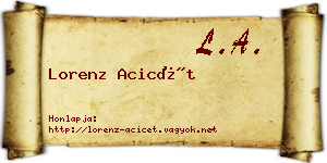 Lorenz Acicét névjegykártya